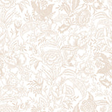 White background brown flowers and Leaves elegant wallpaper peel and stick removable pattern