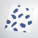 indigo blue Dalmatian pattern on white background Removable Peel and Stick Wallpaper sample size