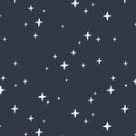 white star design pattern on dark navy blue background Removable Peel and Stick Wallpaper