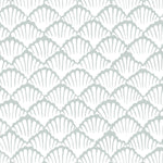 light green blue clamshell sea shell design pattern on white background Removable Peel and Stick Wallpaper