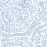 blue elegant and geometric floral design pattern on white background Removable Peel and Stick Wallpaper