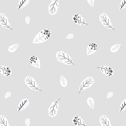 Gray and White Feather Removable Peel and Stick Wallpaper Pattern