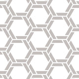 White Background Grey Braided Geometric Pattern Elegant Peel and Stick Removable Wallpaper Pattern