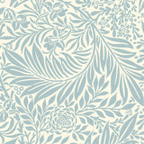 Blue elegant leaves living room peel and stick wallpaper removable Pattern