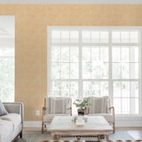 Yellow orange elegant wallpaper living room peel and stick removable