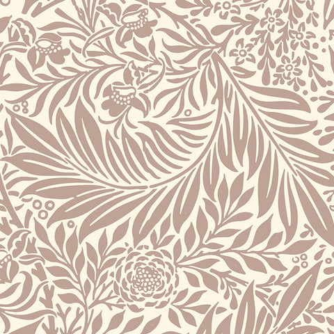 Brown elegant leaves wallpaper peel and stick removable pattern
