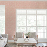 Pink Leaves Branches Living room elegant wallpaper peel and stick removable
