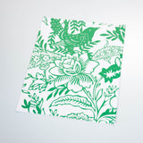 White background bright green flowers and Leaves elegant wallpaper peel and stick removable sample size