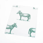 illustrated green jade donkey on white background wallpaper pattern peel and stick sample size