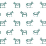 illustrated green jade donkey on white background wallpaper pattern peel and stick
