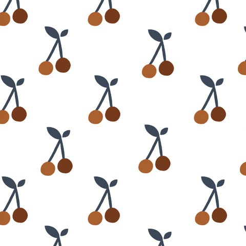 cute colored cherry design on white background wallpaper pattern peel and stick