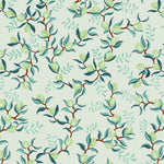 illustrated green leaves green lime on mint background wallpaper peel and stick pattern
