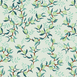 illustrated green leaves green lime on mint background wallpaper peel and stick pattern