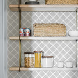 Diamond grey and white Removable Peel and Stick Wallpaper in kitchen
