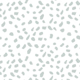 light grey blue Dalmatian pattern on white background Removable Peel and Stick Wallpaper