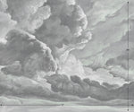 hand drawn storm grey cloud mural illustration peel and stick wallpaper 12x10