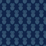 white elegant design pattern on dark navy blue background Removable Peel and Stick Wallpaper