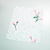 pink and green floral design pattern on spotted mint and white background Removable Peel and Stick Wallpaper sample size