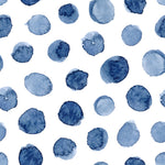 watercolor blue spots pattern on white background Removable Peel and Stick Wallpaper