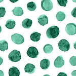 watercolor green teal spots pattern on white background Removable Peel and Stick Wallpaper