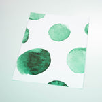 watercolor green teal spots pattern on white background Removable Peel and Stick Wallpaper sample size