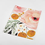 watercolor pink black and yellow rose flower pattern on white background Removable Peel and Stick Wallpaper sample size