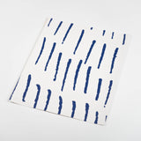 indigo blue illustrated line mark design pattern on white background Removable Peel and Stick Wallpaper sample size