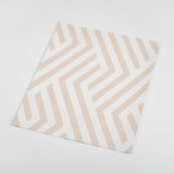 sand beige geometric line design pattern on white background Removable Peel and Stick Wallpaper sample size