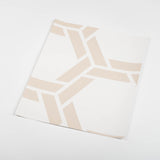 White Background Brown Beige Braided Geometric Pattern Elegant Peel and Stick Removable Wallpaper Sample Size