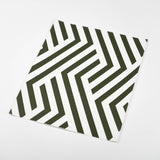 seaweed green geometric line design pattern on white background Removable Peel and Stick Wallpaper sample size