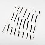 black illustrated line mark design pattern on white background Removable Peel and Stick Wallpaper sample size