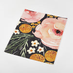 watercolor pink black and yellow rose flower pattern on dark background Removable Peel and Stick Wallpaper sample size