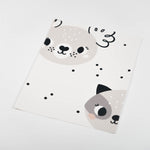 grey and white cartoon style animal design pattern on white background wallpaper peel and stick sample size