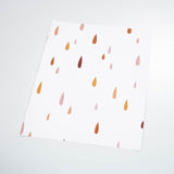 Colored rain drops on white background peel and stick removable wallpaper sample size