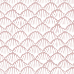 pink clamshell design pattern on white background Removable Peel and Stick Wallpaper