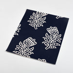 white elegant floral design pattern on dark indigo blue background Removable Peel and Stick Wallpaper sample size