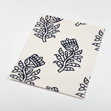 indigo blue elegant floral design pattern on white background Removable Peel and Stick Wallpaper sample size