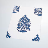 white and blue elegant floral design pattern on white background Removable Peel and Stick Wallpaper sample size