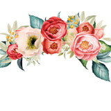Peony flower bouquet removable wall decals
