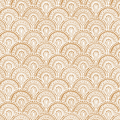 brown tan elegant shapes and lines design pattern on white background Removable Peel and Stick Wallpaper