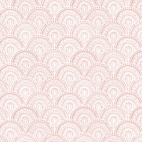 rose pink elegant shapes and lines design pattern on white background Removable Peel and Stick Wallpaper