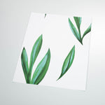 green leaf design pattern on white background Removable Peel and Stick Wallpaper sample size