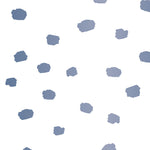 indigo blue and grey colored spots design pattern on white background Removable Peel and Stick Wallpaper