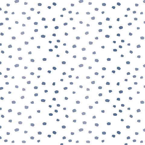 indigo blue and grey colored spots design pattern on white background Removable Peel and Stick Wallpaper