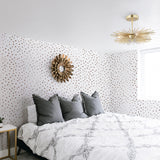 brown and tan colored spots design pattern on white background Removable Peel and Stick Wallpaper in bedroom