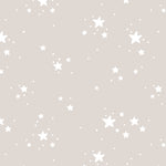 cartoon style white stars on tan background Removable Peel and Stick Wallpaper