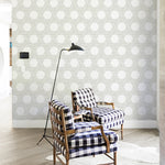 dark geometric lines and shapes white background Removable Peel and Stick Wallpaper in living room