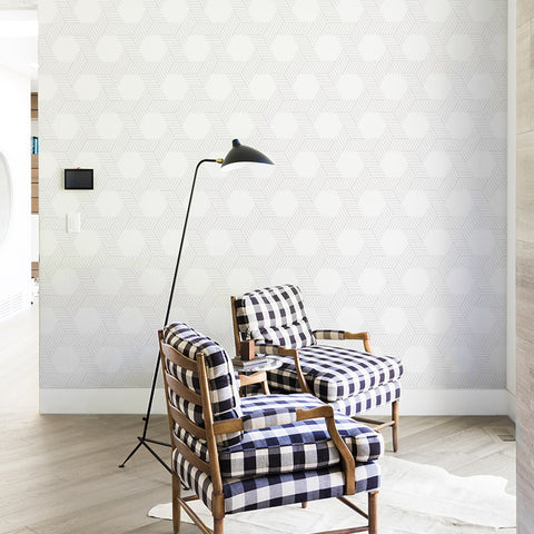 Light gray geometric lines and shapes geometric background Removable Peel and Stick Wallpaper sample size detail