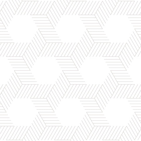 light grey geometric lines and shapes white background Removable Peel and Stick Wallpaper