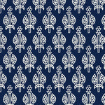white elegant torch flower elegant design pattern on dark indigo blue background Removable Peel and Stick Wallpaper